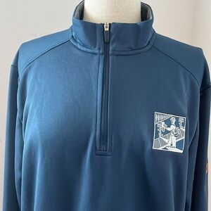 Men Adidas 1/4 zipper blue jacket